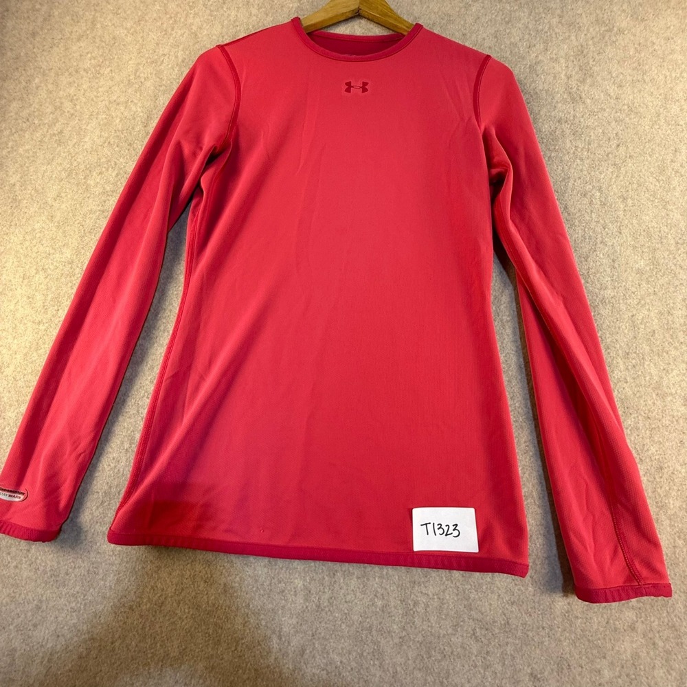 Under Armour Womens Pink Long Sleeve Base Layer Athletic Training Shirt T1323